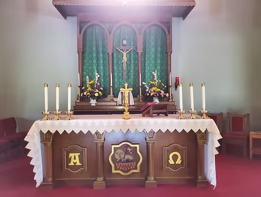 Sacristan:
Individuals are responsible for setting up the Altar and Ambo for Mass. This includes securing cruets for the water and wine, chalice, paten, purifier, tabernacle key, hosts, replacment of candles as needed, and ensuring appropriate color of cloths for the Altar.