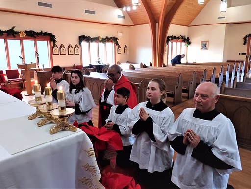 Altar Servers:
Provide support to the priest during Mass. Special training is conducted to educate servers on the duties required of them before, during and after Mass.